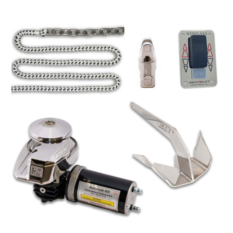 Barracuda 600 Windlass & Anchoring Kit (Boats up to 30 ft)