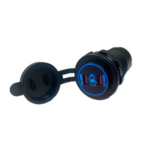 PD USB-C Dual Port: 60W PD USB-C + 60W PD USB-C