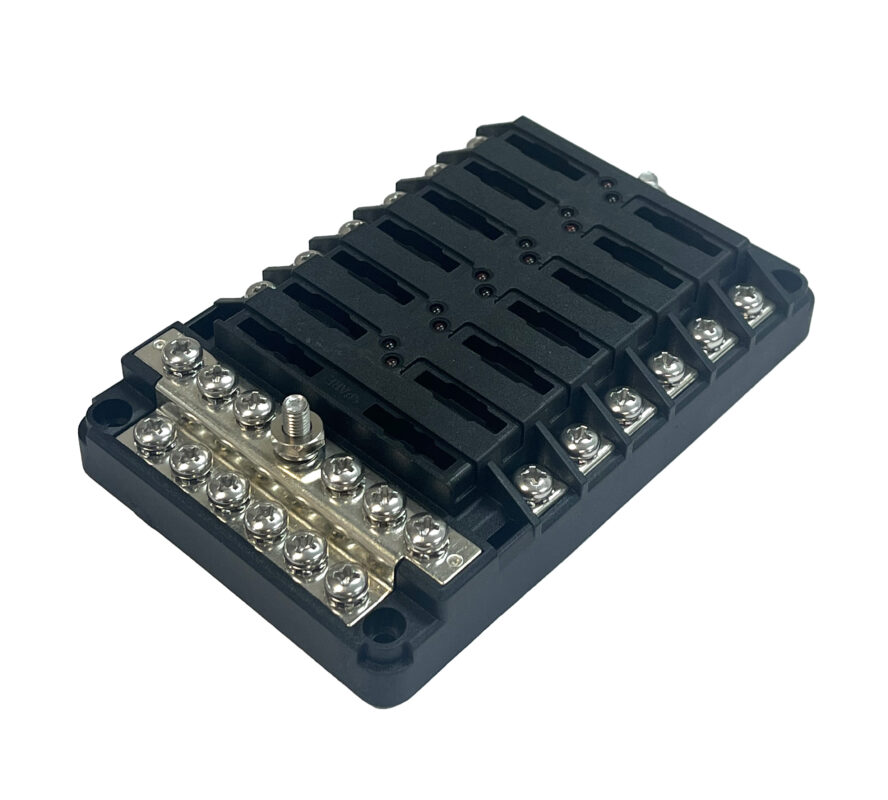 Fuse Block for Regular Blade - LED/Ground, 12P