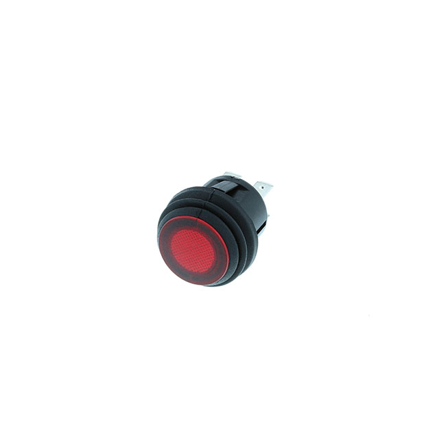 Snap-In Push Button - 4P SPST OFF-ON, Red LED - IP65