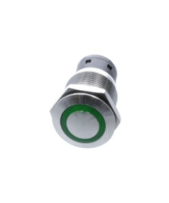 Anti Vandal 19mm Dia - 8P DPDT ON-(ON) - Green LED - IP67