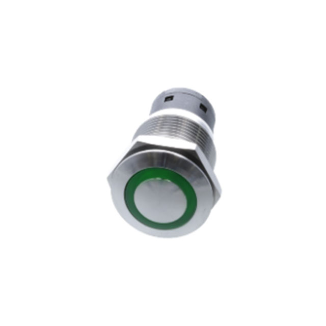 Anti Vandal 19mm Dia - 8P DPDT ON-(ON) - Green LED - IP67