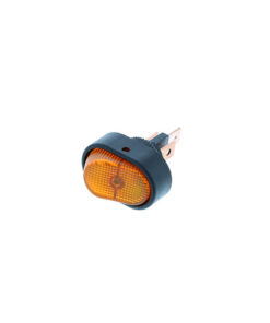 Oval Shaped Rocker - 3P SPST OFF-ON, Amber Bulb