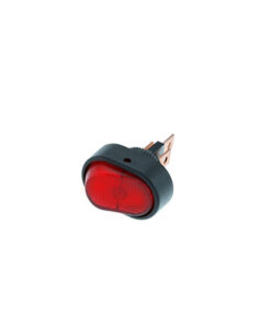 Oval Shaped Rocker - 3P SPST OFF-ON, Red Bulb