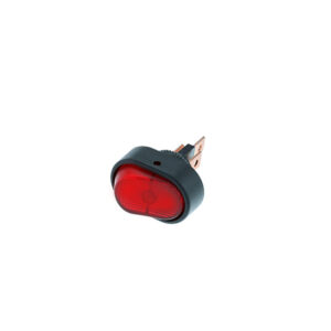 Oval Shaped Rocker - 3P SPST OFF-ON, Red Bulb
