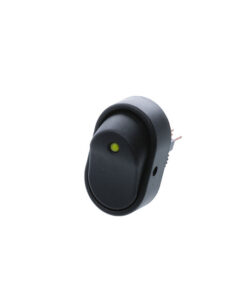 Oval Shaped Rocker - 3P SPST OFF-ON, Amber LED