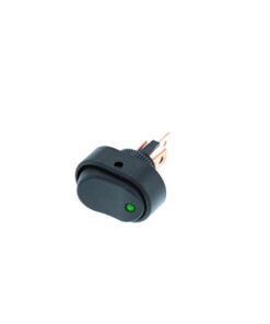 Oval Shaped Rocker - 3P SPST OFF-ON, Green LED