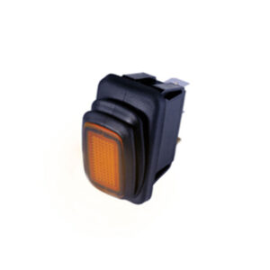IP65 Mid-Size Rocker - 3P SPST OFF-ON, Amber Bulb
