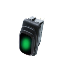 IP65 Mid-Size Rocker - 3P SPST OFF-ON, Green Bulb