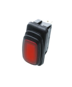 IP65 Mid-Size Rocker - 3P SPST OFF-ON, Red Bulb