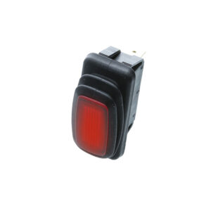 IP65 Mid-Size Rocker - 3P SPST OFF-ON, Red Bulb