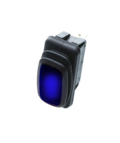 IP65 Mid-Size Rocker - 3P SPST OFF-ON, Blue Bulb