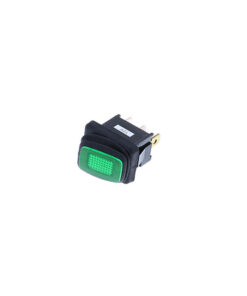 IP65 Mini Rocker - 3P SPST OFF-ON, Green LED