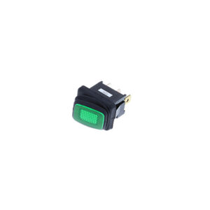 IP65 Mini Rocker - 3P SPST OFF-ON, Green LED