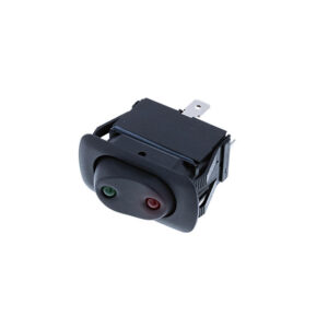 Sealed Rocker (IP56) Waved - 4P SPDT ON-OFF-ON, Red/Green LEDs