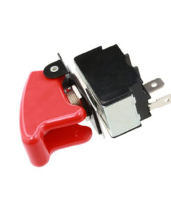 Toggle with Safety Cover (Black) - 2P SPST OFF-ON, Tab