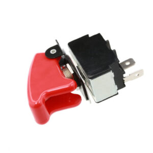 Toggle with Safety Cover (Black) - 2P SPST OFF-ON, Tab