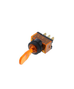 Wedge Toggle - 3P SPST OFF-ON, Amber Bulb