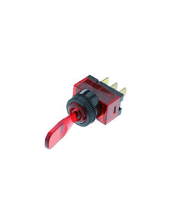 Wedge Toggle - 3P SPST OFF-ON, Red Bulb