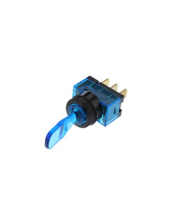 Wedge Toggle - 3P SPST OFF-ON, Blue Bulb