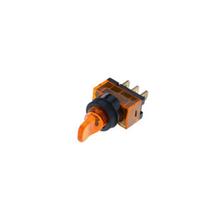 Duckbill Toggle - 3P SPST OFF-ON, Amber Bulb