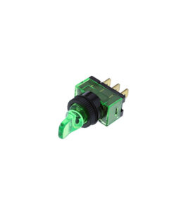 Duckbill Toggle - 3P SPST OFF-ON, Green Bulb