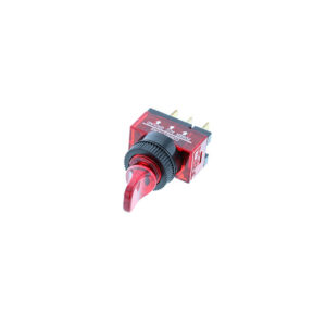 Duckbill Toggle - 3P SPST OFF-ON, Red Bulb